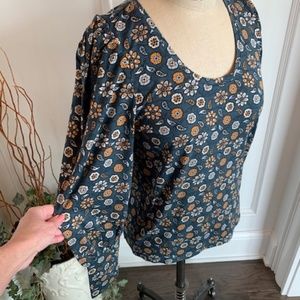 Loft NWT Trendy Leg of Mutton Sleeve Scoopneck Top